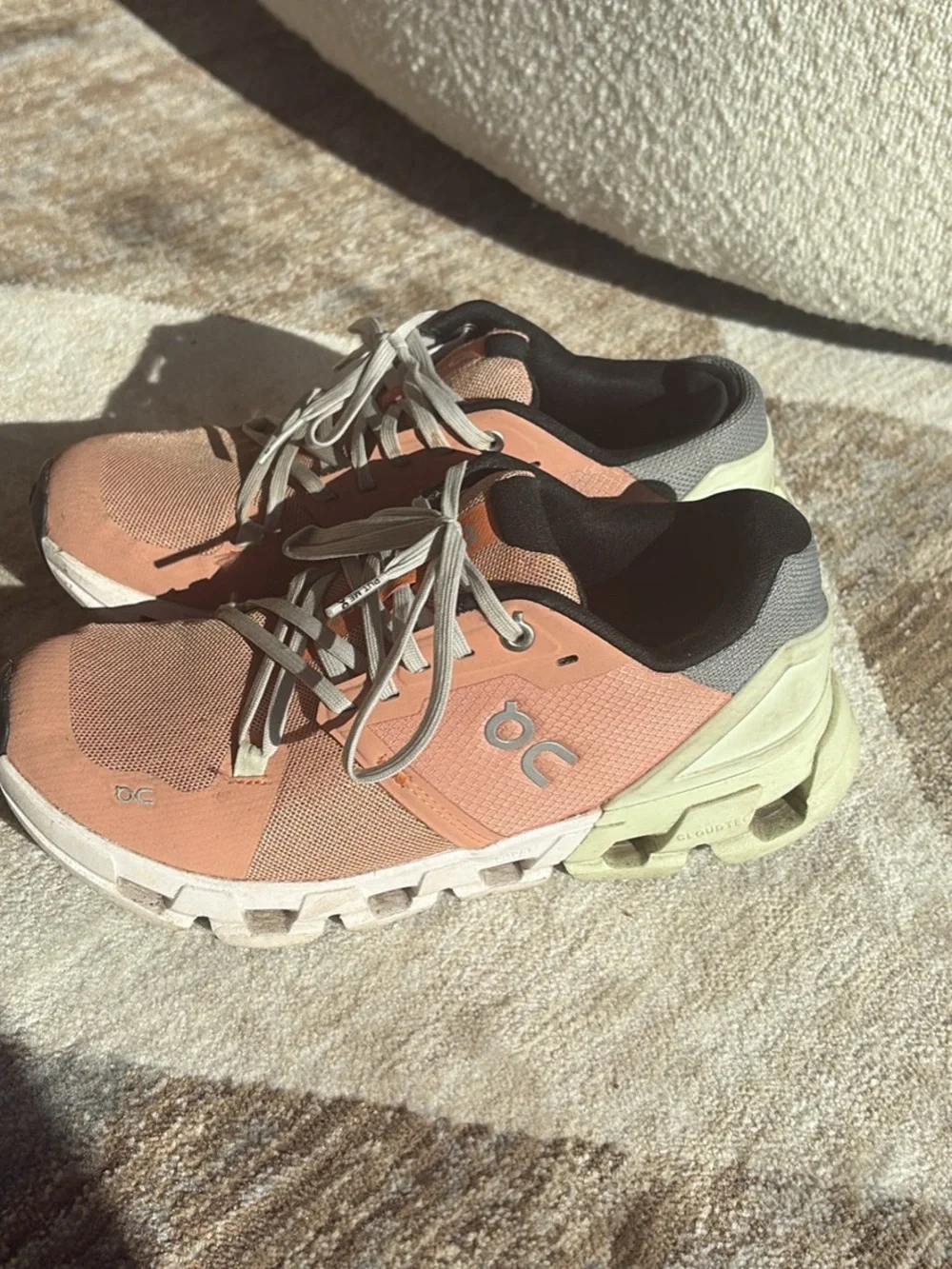 On Running Cloudnova Women's Coral and Pearl Lace-Up Trainers